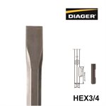 HEX3 / 4; Flat chisel; 1x16
